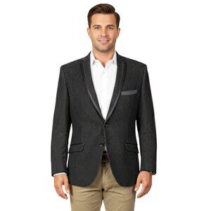 Mens Jacket Black Birdseye w/ Notch Lapel by Tazzio